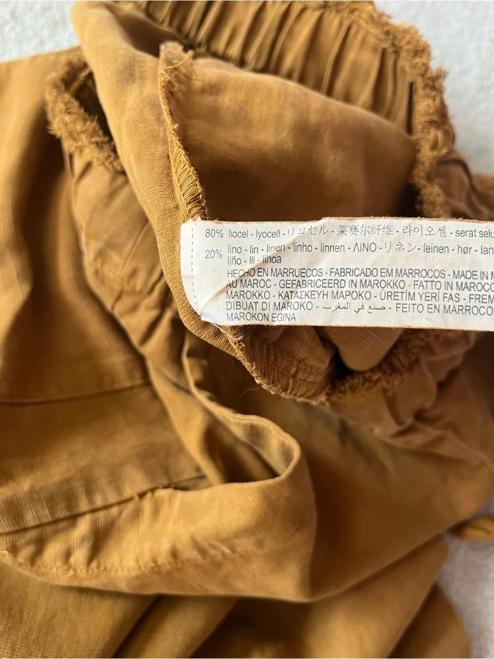 Zara Women's Drawstring Chinos in Rust